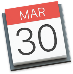 Calendário Ícone do Calendário com data 30 de Março